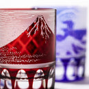 [EDO KIRIKO] "RED FUJI" "MT. FUJI" AND YARAI OLD-FASHIONED GLASS | TABLEAU