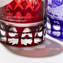 [EDO KIRIKO] "RED FUJI" "MT. FUJI" AND YARAI OLD-FASHIONED GLASS | TABLEAU