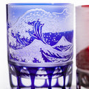 [EDO KIRIKO] "RED FUJI" "MT. FUJI" AND YARAI OLD-FASHIONED GLASS | TABLEAU