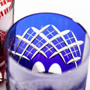 [EDO KIRIKO] "RED FUJI" "MT. FUJI" AND YARAI OLD-FASHIONED GLASS | TABLEAU