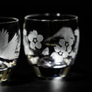 [EDO KIRIKO] แก้วสาเก "MT. FUJI" และ "CRANE" "CHERRY BLOSSOM" | ตาราง