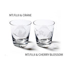[EDO KIRIKO] "MT. FUJI" และ "CRANE" "CHERRY BLOSSOM" กระจกสมัยเก่า | ตาราง