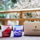 [EDO GLASS] RED FUJI "MT. FUJI" AND SAKURA FREE CUP | TABLEAU