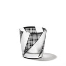 [에도 유리] KOMON "KANOKO" "삼중 라인 체크" "할당" 프리 컵 블랙 | 타블로