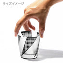 [에도 유리] KOMON "KANOKO" "삼중 라인 체크" "할당" 프리 컵 블랙 | 타블로