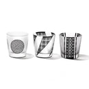 [에도 유리] KOMON "KANOKO" "삼중 라인 체크" "할당" 프리 컵 블랙 | 타블로