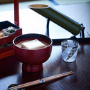 [에도 유리] KOMON "KANOKO" "삼중 라인 체크" "할당" 프리 컵 블랙 | 타블로