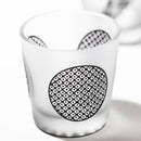 [에도 유리] KOMON "KANOKO" "삼중 라인 체크" "할당" 프리 컵 블랙 | 타블로