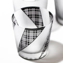 [에도 유리] KOMON "KANOKO" "삼중 라인 체크" "할당" 프리 컵 블랙 | 타블로