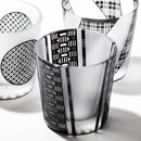 [에도 유리] KOMON "KANOKO" "삼중 라인 체크" "할당" 프리 컵 블랙 | 타블로