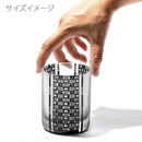 [EDO GLASS] KOMON "KANOKO" "ALLOCATION" "HEMP LEAF" "SPOTTED" "SHIPPO" "BAMBOO" แก้ว OLD-FASHIONED BLACK | ตาราง