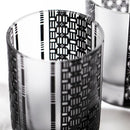 [EDO GLASS] KOMON "KANOKO" "ALLOCATION" "HEMP LEAF" "SPOTTED" "SHIPPO" "BAMBOO" แก้ว OLD-FASHIONED BLACK | ตาราง