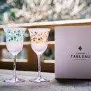 [CHOUKOKU GLASSES (CARVING) YUME GLASS] SAKURA WINE GLASS PAIR | TABLEAU