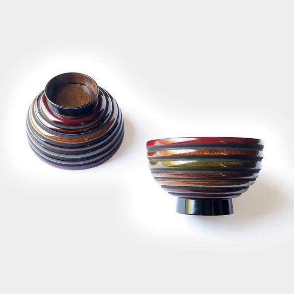[밥그릇] 두 가지 색상 의 컵 라면 도료 (내 흑, 내 주) | 카 가 와 칠기