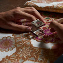 [LARGE PLATE (PLATTER)] PLATE (HANA CLOISONNE) WHITE | NISHIJIN TEXTILES | RE:NISTA