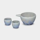 [SAKE BOTTLE] FLOWER CRYSTAL (GINFUJI) KATAKUCHI SAKE SET (3-PIECE SET) | TOUAN | KYOTO-KIYOMIZU WARES