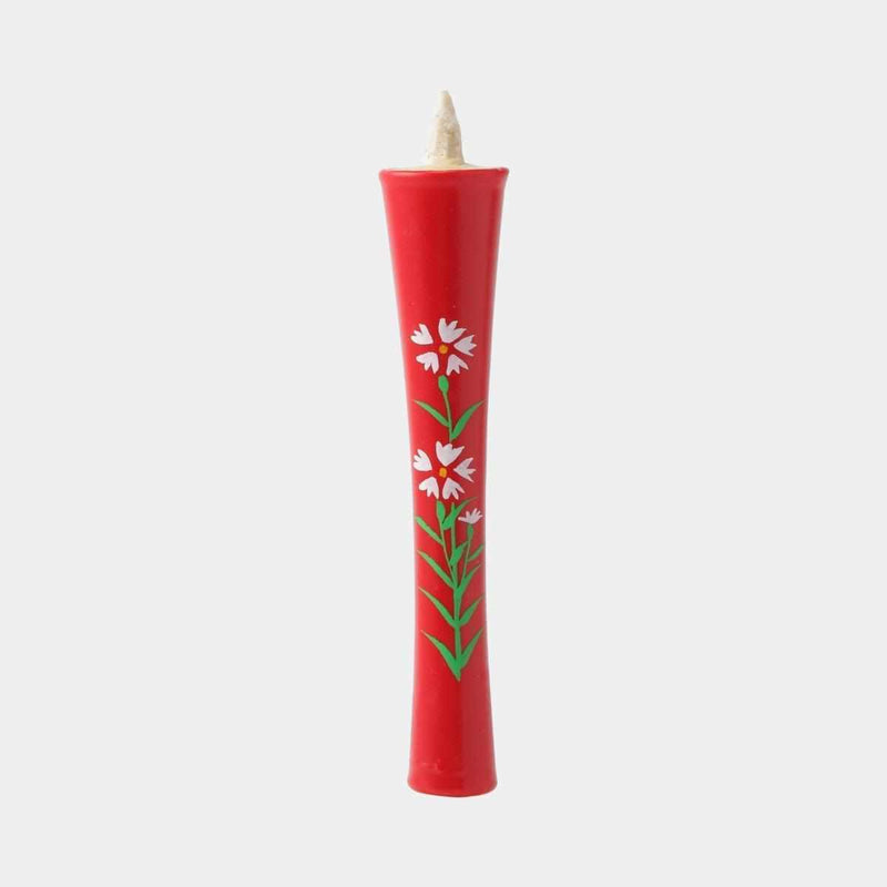 [CANDLE] IKARI TYPE 15 MOMME DIANTHUS (WITH A DECORATIVE STAND) |  JAPANESE CANDLES | NAKAMURA CANDLE
