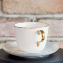 [SMALL DISH (PLATE)] OKURA ART CHINA GOLD LINE MEAT PLATE, BOWL, CUP & SAUCER SET(2 PIECES EACH) | CERAMICS