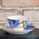 [MUG (CUP)] OKURA ART CHINA BLUE ROSE CUP & SAUCER | CERAMICS