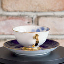 [MUG (CUP)] OKURA ART CHINA 100TH ANNIVERSARY BLUE ROSE CUP & SAUCER | CERAMICS