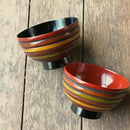 [RICE BOWL] TWO COLORS OF BOWL TOP COATING (INNER BLACK, INNER VERMILION) | 87.5 | KAGAWA LACQUERWARE
