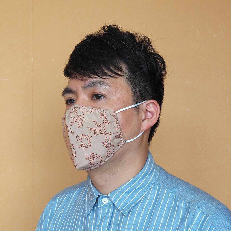 [Facemask] Kinumask 스퀘어 타입 (Unisex) a | 교토 유젠 염색