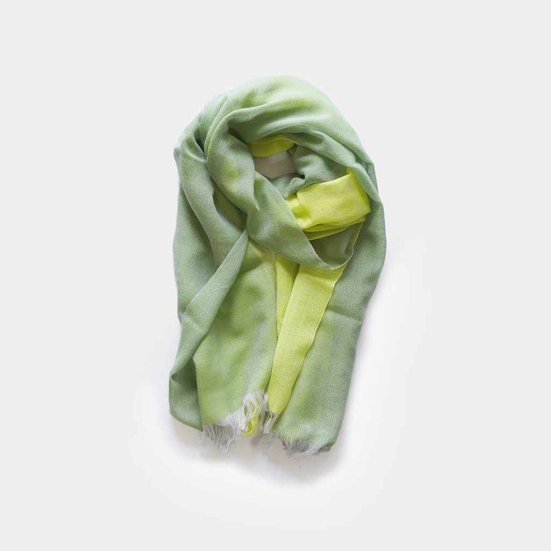 [Scarf] Stall Kasane Young Grass สี (Spring Green × Citron) | สิ่งทอ gunnai | ฟูจิซากุระ