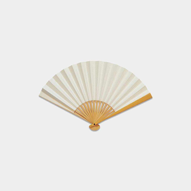 [แฟนมือ] Shark หญิง Komon สี Kira Green White Bamboo | Fankindo Fukatsu Hand Fan | เอโดะพับพัดลม