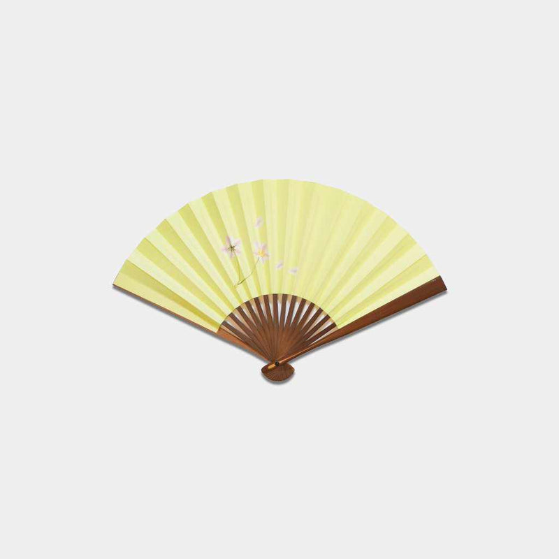 [Fan Hand Fan] Cherry Blossom Green Karaki Bamboo 195 | Fankindo Fukatsu Hand Fan | เอโดะพับพัดลม