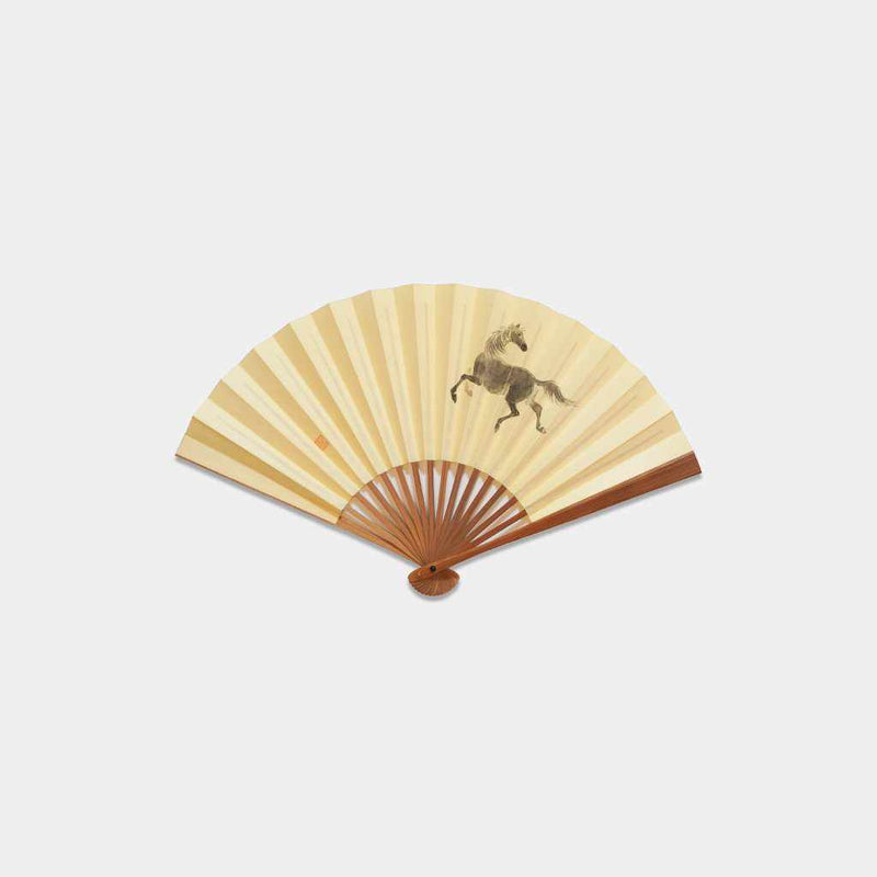 [มือแฟน] ม้าของผู้หญิงเขม่าและไม้ไผ่ | Fankindo Fukatsu Hand Fan | เอโดะพับพัดลม