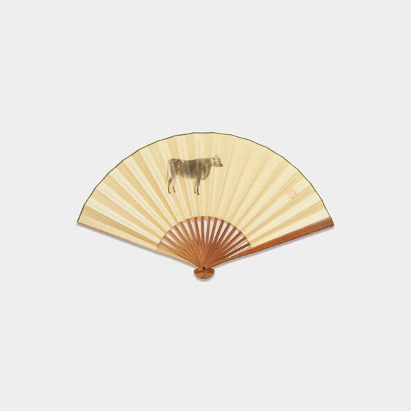 [พัดลมมือ] พัดลมพับจักรราศีของผู้ชาย Ox Honso Bamboo | Fankindo Fukatsu Hand Fan | เอโดะพับพัดลม