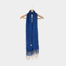 [SCARF] HAND-DYED STOLE WITH NATURAL INDIGO (3 TIMES DYED) | INDIGO DYEING| INDIGO KESENNUMA