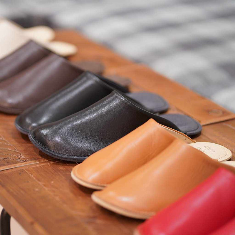 [SLIPPERS] GENUINE LEATHER (LVORY) | LEATHER PROCESSING