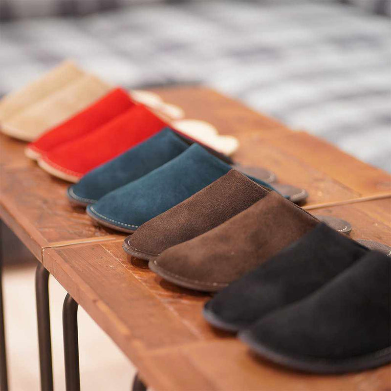 [SLIPPERS] VELOUR (NAVY) | LEATHER PROCESSING