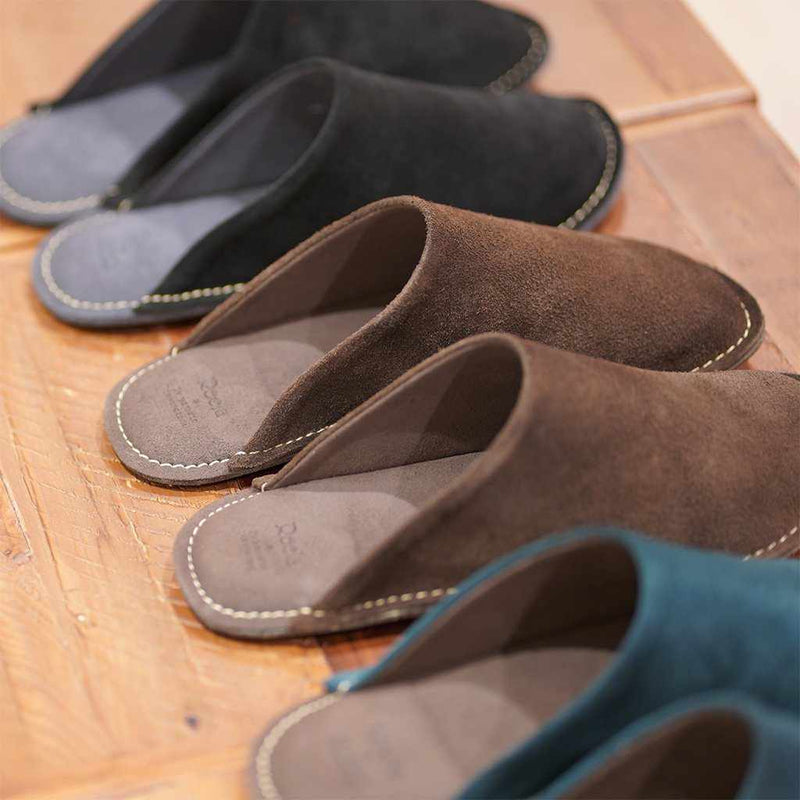 [SLIPPERS] VELOUR (BLACK) | LEATHER PROCESSING