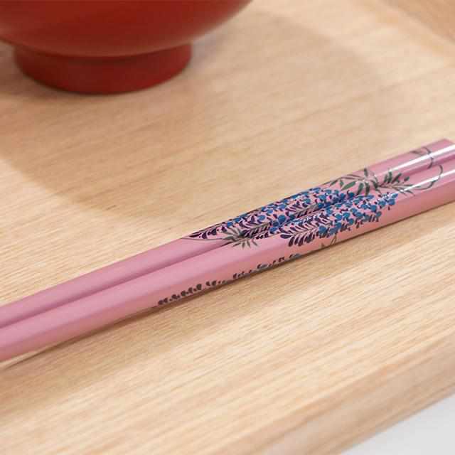 [Chopsticks] Rinpa X Wajima Lacquer Chopsticks Wisteria | Hashikura Matsukan | Wakasa Lacquerware