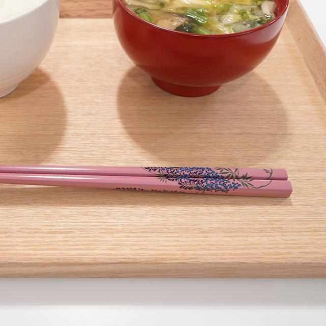 [Chopsticks] Rinpa X Wajima Lacquer Chopsticks Wisteria | Hashikura Matsukan | Wakasa Lacquerware