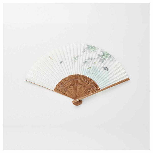 [แฟนมือ] แฟนกระดาษของผู้ชาย Natsuniwa Waterway | Kyoto Folding Fans | Ohnishi Tsune Shoten