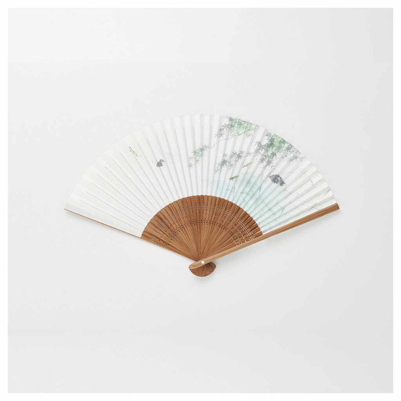 [พัดลมมือ] พัดลมกระดาษผู้ชาย Natsuniwa Waterway | พัดลมพับเกียวโต