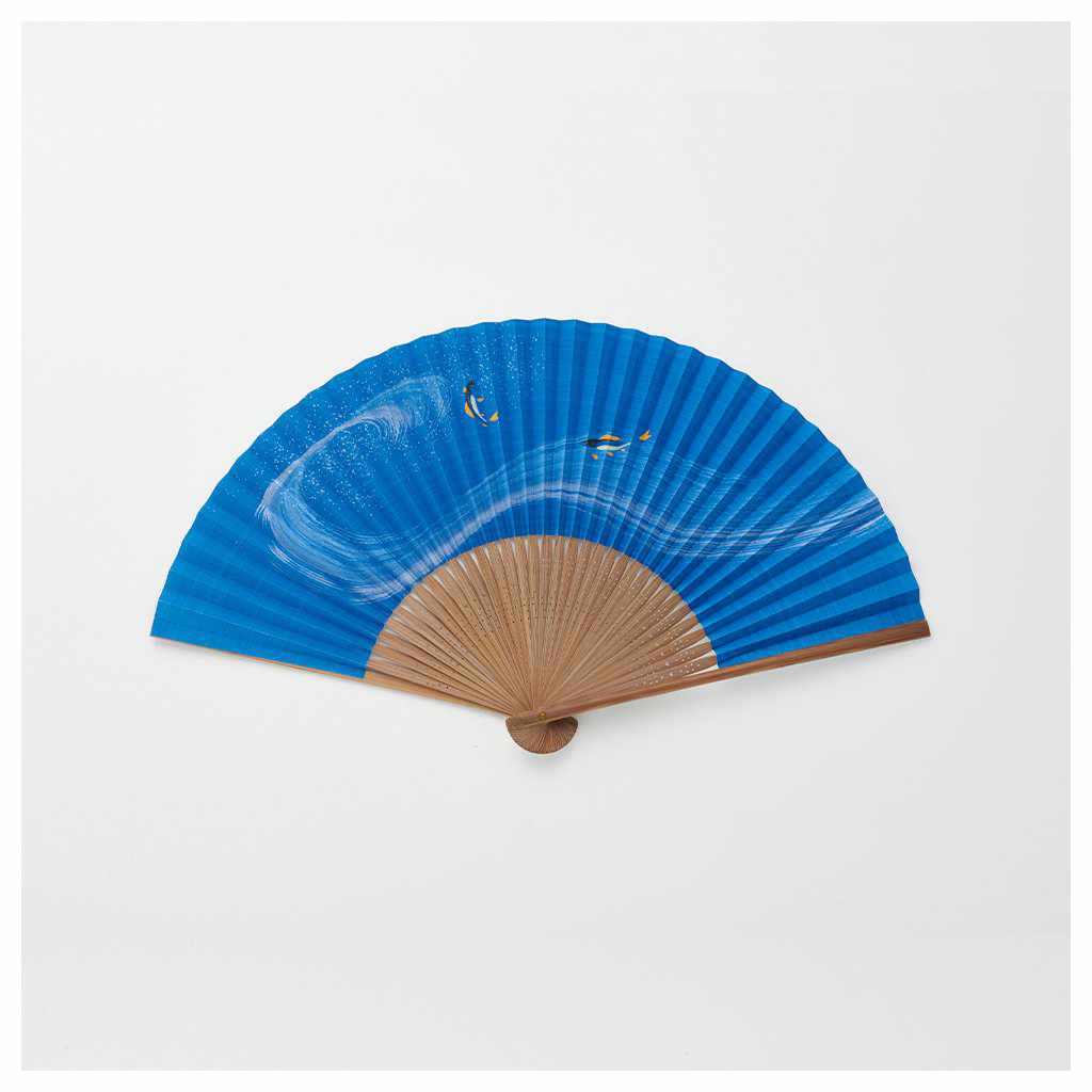 [HAND FAN] MEN'S PAPER FAN TWO SWEETFISH BETWEEN WATER | KYOTO FOLDING ...
