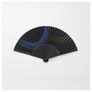 [HAND FAN] MEN'S PAPER FAN BRUSH PULLING NAVY BLUE GOLD | KYOTO FOLDING FANS | OHNISHI TSUNE SHOTEN