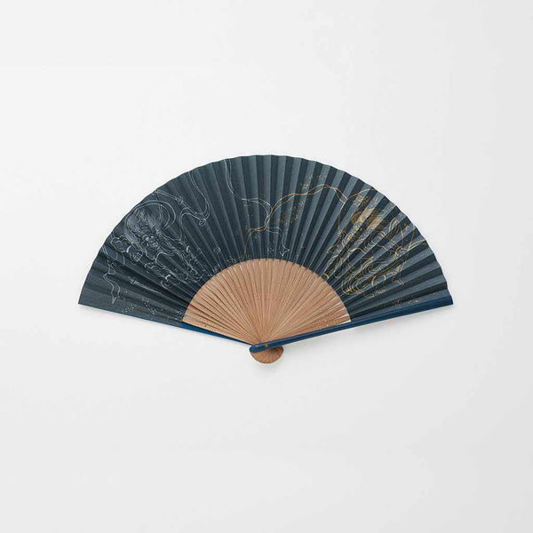 [พัดลมมือ] พัดลมกระดาษผู้ชาย Fujin Raijin | พัดลมพับเกียวโต