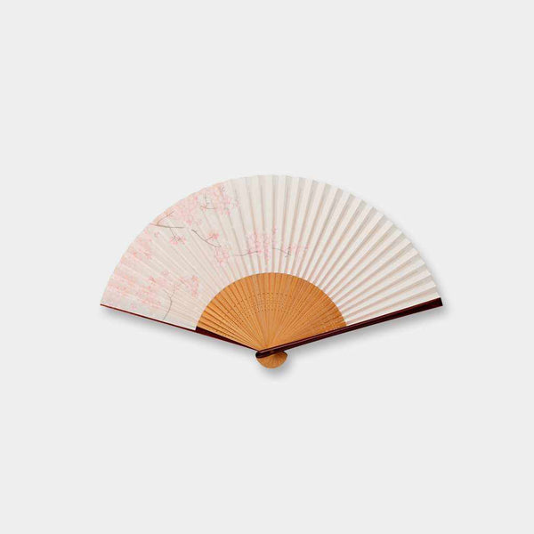 [แฟนมือ] พัดลมกระดาษหญิงฤดูใบไม้ผลิดอกซากุระ | Kyoto Folding Fans | Ohnishi Tsune Shoten
