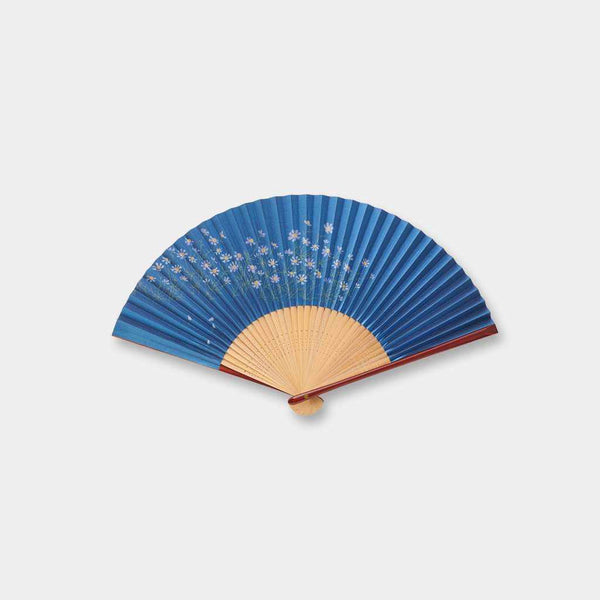 [แฟนมือ] พัดลมกระดาษหญิง Akisakura Navy Blue | Kyoto Folding Fans | Ohnishi Tsune Shoten