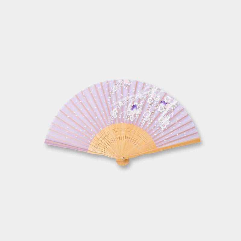 [手扇]女式絲扇櫻富布基紫紅色|京都摺扇