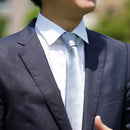 [領帶] Silver Miyavi 33 Momme絲綢緞面| Gunnai紡織品|富士櫻花