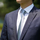 [領帶] Silver Miyavi 33 Momme絲綢緞面| Gunnai紡織品|富士櫻花