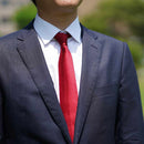 [TIE] DARK RED MIYAVI 33 MOMME SILK SATIN | GUNNAI TEXTILES| FUJI SAKURA