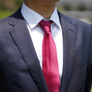 [TIE] PURPLE RED MIYAVI 33 MOMME SILK SATIN | GUNNAI TEXTILES| FUJI SAKURA