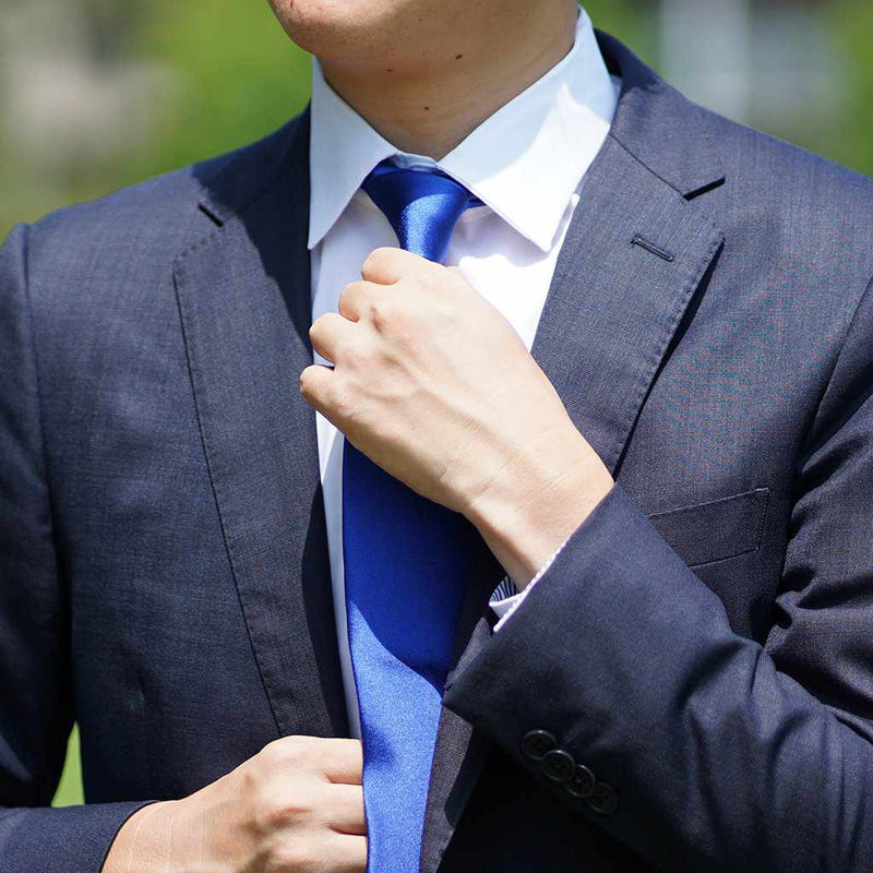 [領帶]領帶皇家藍宮維 33 媽媽絲綢缎子|岡奈紡織